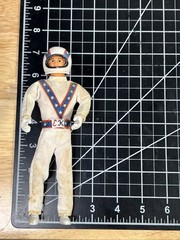 1972 Ideal Toys Evel Knievel Figure Bendy Rubber w/ Shoes Helmet Belt VTG 1970s
