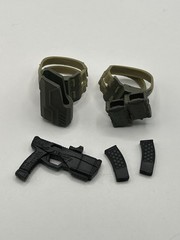 Valaverse Action Force Pistol With Magazines & Holsters (B1) Fodder 1/12 Scale