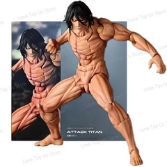New Revoltech Amazing Yamaguchi Eren Jaeger Attack on Titan Action Figure Anime