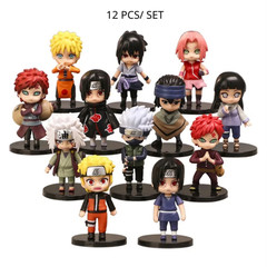 12pcs/set Anime Naruto Shippuden Hinata Sasuke Itachi Kakashi Gaara anime figure