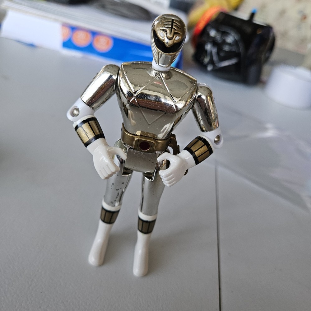 Mighty Morphin Power Rangers 1995 Silver Ranger Bandai Action 5 inch Figure