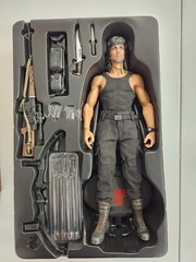 Hot Toys MMS 35 Rambo III 3 John J Rambo 1/6 Sylvester Stallone Open Complete