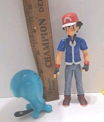 Pokemon Wobbuffet Ash Ketchum & Pikachu Figures TOMY Anime Lot Of 5 Collectibles