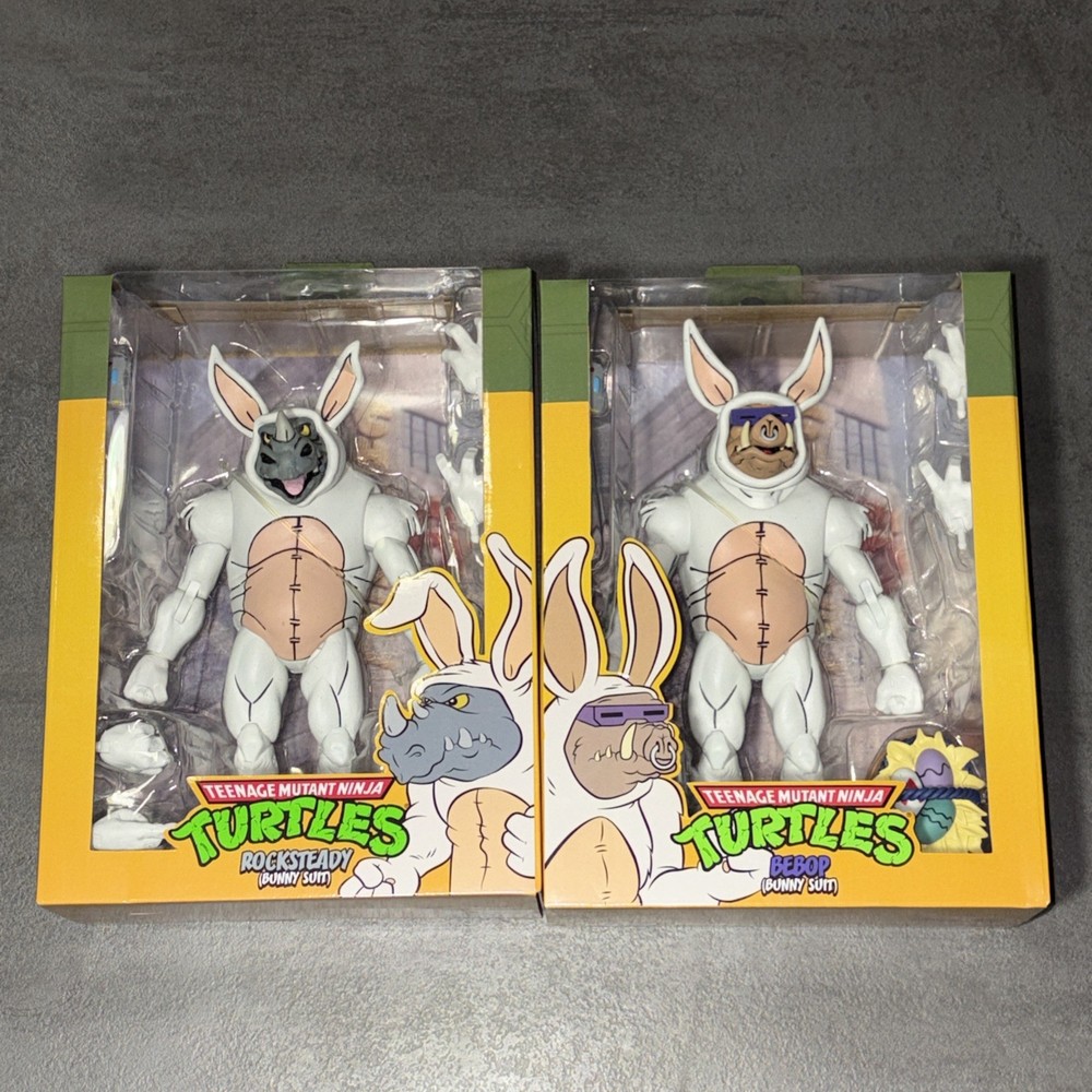 TMNT Bebop & Rocksteady Easter Bunny Suits NEW Loot Crate Exclusive Neca