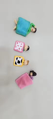 4pcs Crayon Shin-chan Action Figure Set PVC Shinnosuke Nohara Family Sleep Toy