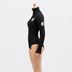 1/6 Black Zip Bodysuit Outfit For 12″ PHICEN Hot Toys VERYCOOL TBL Female Figure