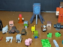 Lot of Minecraft parts some full Figures mini figures 1 key chain 1 Diecast