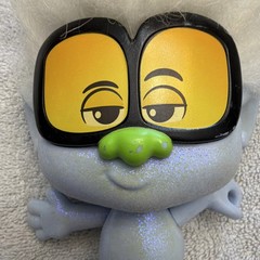 Trolls Action Figure Gray with White Hair and Yellow Glasses
