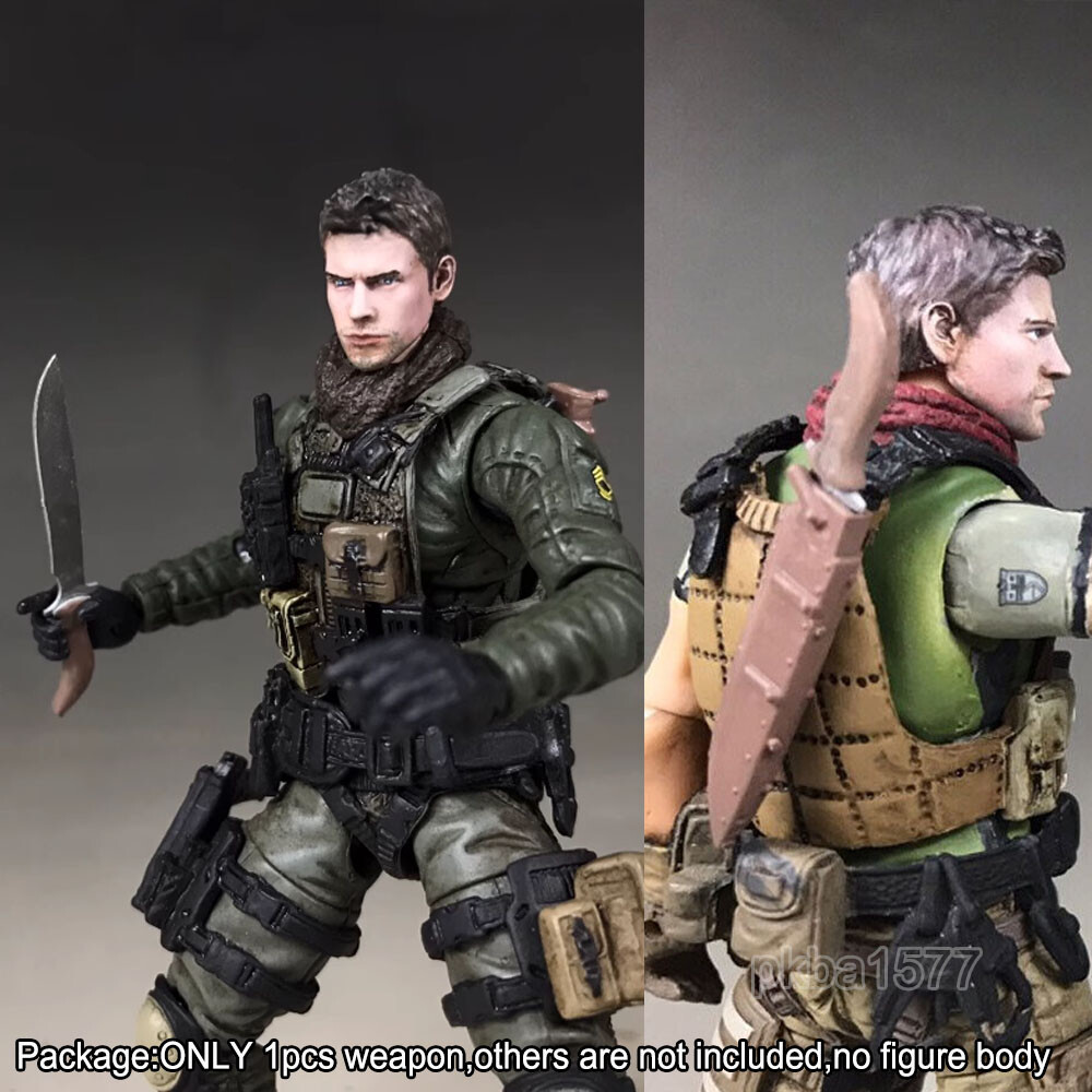 1/18 Metal Machete Knife w sheath Weapon Model For 3.75″ Action Figure