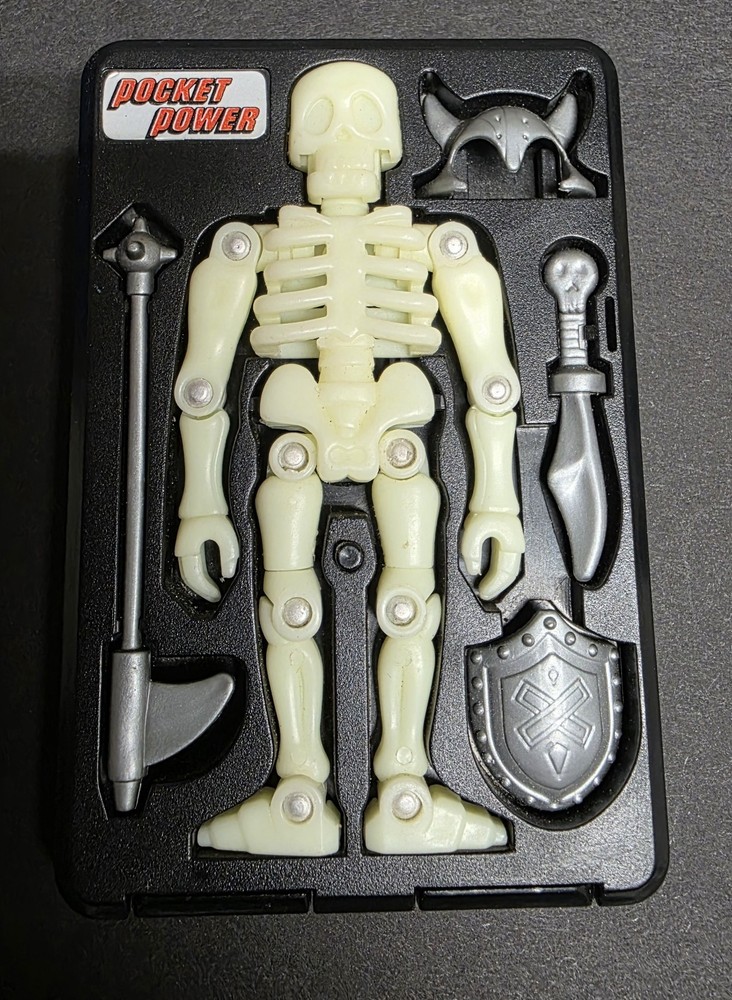 COMPLETE Sega Pocket Power Glo-Bones Skeleton 100% Figure & Items RARE 1988 Tyco
