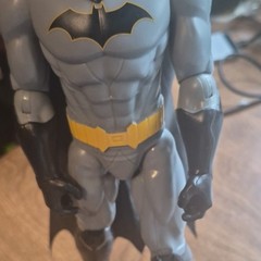 Batman Action Figure Plastic Gray/Black/Yellow w/ Cape 11 in