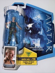 Avatar Movie Col Miles Quaritch Action Figure 4″ in Mattel Webcam i-Tag New