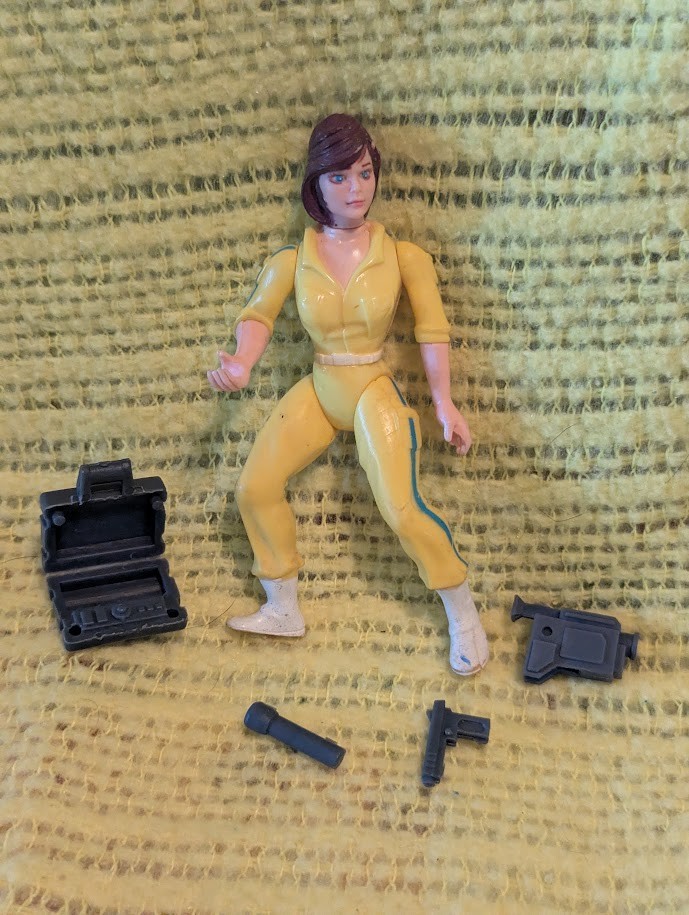 Vintage TMNT Ninja Turtles Figure April O’Neill 1988 Near Complete Blue Stripe