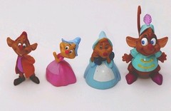 Disney Cinderella Jaq Gus Suzie Perla MICE 1.5” PVC Figure Lot of 4 Mini Toys (A