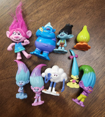 DreamWorks Trolls Mini Figures Lot of 9 Cake Toppers Toys Poppy Branch Cloud Guy