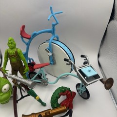 Dr. Seuss The Grinch Figures Playmates Parts Vintage Lot Bikes Grinch Jim Carrey