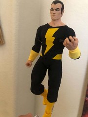 Black Adam Action Figure Black Yellow Lightning Bolt Suit Boots Wrist Cuffs