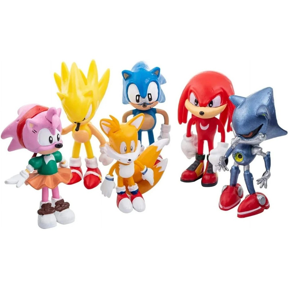 Sonic the Hedgehog 6-Pack Action Figures Cake Toppers Party Supplies Kids