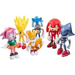 Sonic the Hedgehog 6-Pack Action Figures Cake Toppers Party Supplies Kids
