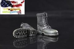 1/6 BLACK Combat tactic boots soldier shoes for 12″ figure hot toys phicen ❶USA❶