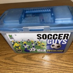 Kaskey Kids Soccer Guys Complete Set Two Teams 23 Figures New pieces Broken Lid