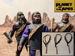 Planet of the Apes – Set of (3) Bandoliers and Clubs – 1:9 8″ Mego/Neca Scale