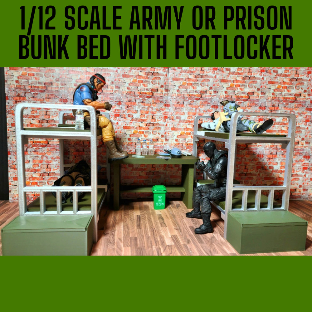 MILITARY or PRISON BUNK Bed With Free Footlocker. G.I. Joe Classified, Marvel
