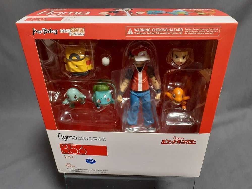 Max Factory figma Pokemon Red Trainer Action Figure No.356 W/Bonus JP