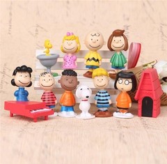 Peanuts Charlie Brown Snoopy Playset 12 Figure Cake Topper * USA SELLER* Toy Set