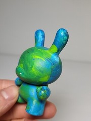 Rare Vintage Kid Robot Blue Green Marble Style 3-Inch Dunny
