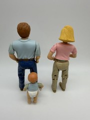 Fisher Price Loving Family Dollhouse Mom Dad Baby Figures Parents Child 1998 VTG