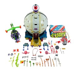 TMNT Playmates Mixed Toy Parts Lot Technodrome Pogocopter Parachute Weapons READ