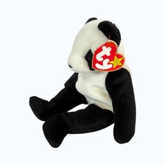 Ty Beanie Baby Fortune Panda Plush Toy 1997 w/ Tags Red Ribbon Collectible