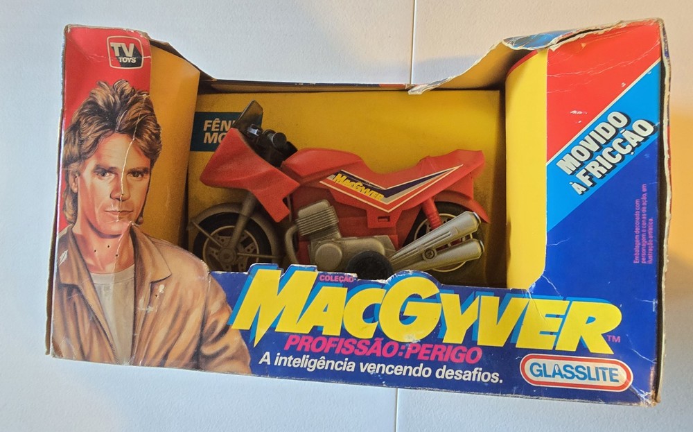 MACGYVER GLASSLITE Fenix Moto Motorcycle (Red) Unused 1980s TV SERIES W/Acrylic