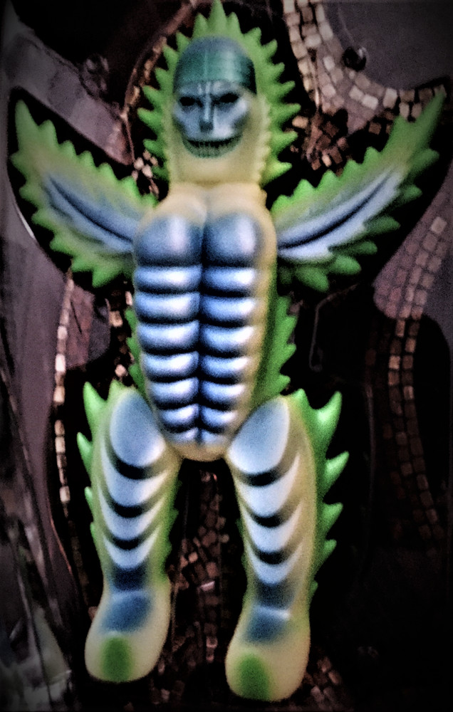GIANT 15″x10″ GLOW KITTY FIRE 2006 MIRRORMAN MONSTER SUPER 7 KITEFIRE NAGATA MIB