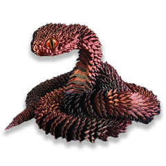 3D Printed Snake Movable Joint Simulation 3D Printed Figures Newyear Decoration