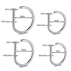 Unisex Fake Nose Ring Clip, Stainless Steel Septum Earrings Punk Fashion Body Je