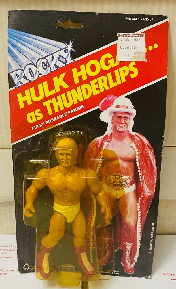 Vintage 1983 Phoenix Toys Rocky III Hulk Hogan as Thunderlips cracked Bubble