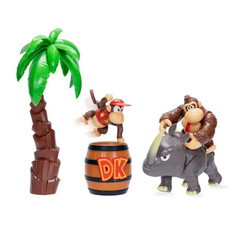 Jakks Pacific 2.5 Inch Donkey Kong Jungle Adventure Diorama Set (new Rambi figur