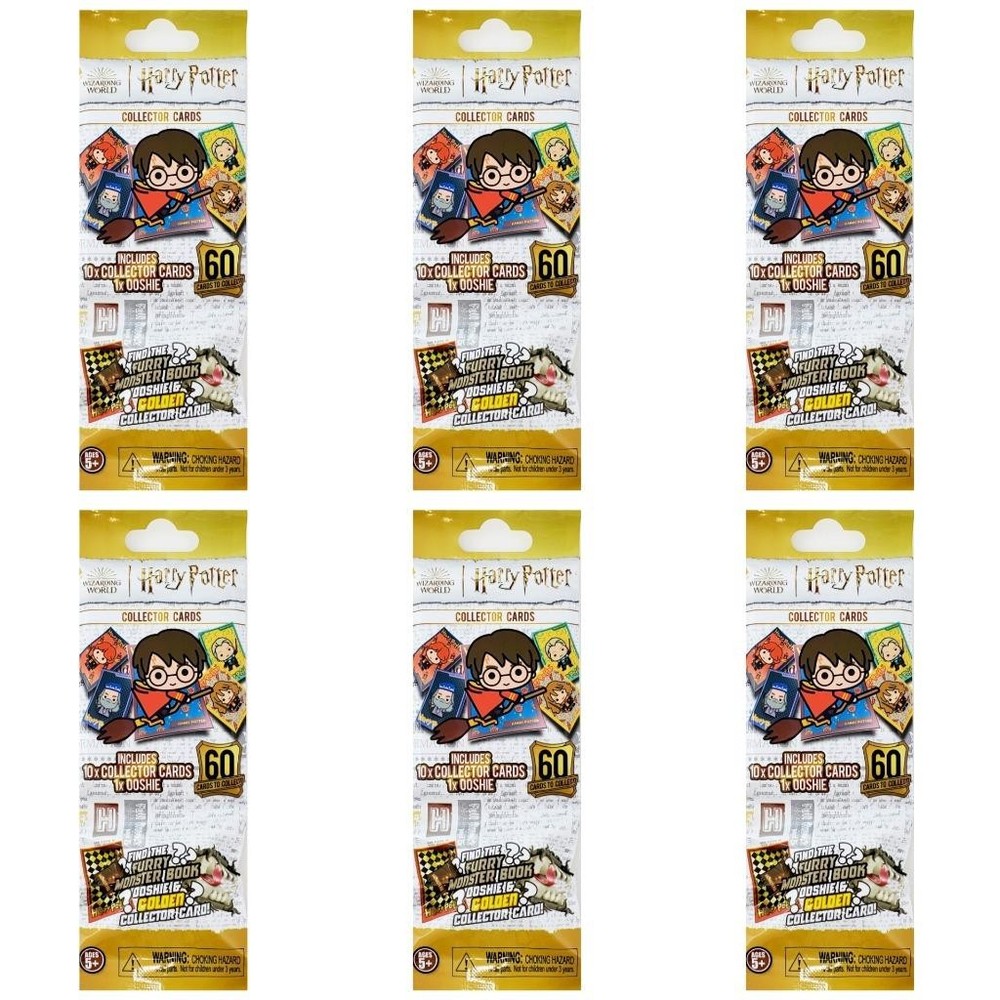 Harry Potter Collector Cards + Ooshie – Lot of 6 Blind Packs