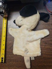 Vintage 1968 SNOOPY Plush Hand Puppet Peanuts golf cover United Syndicate Dirty