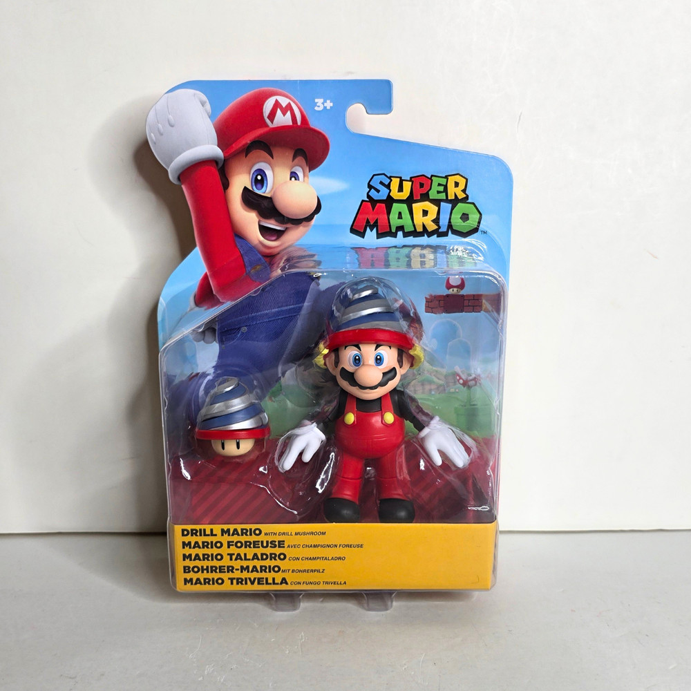 Super Mario – Drill Mario – Jakks Pacific 4 in Action Figure – NEW