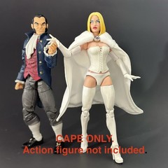 White Wired Cape W/ Fur Marvel Legends Emma Frost 6” Action Figure Custom X-men