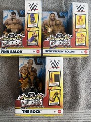 WWE Knuckle Crunchers. Rollins, The Rock And Finn Balor. Lot Of 3