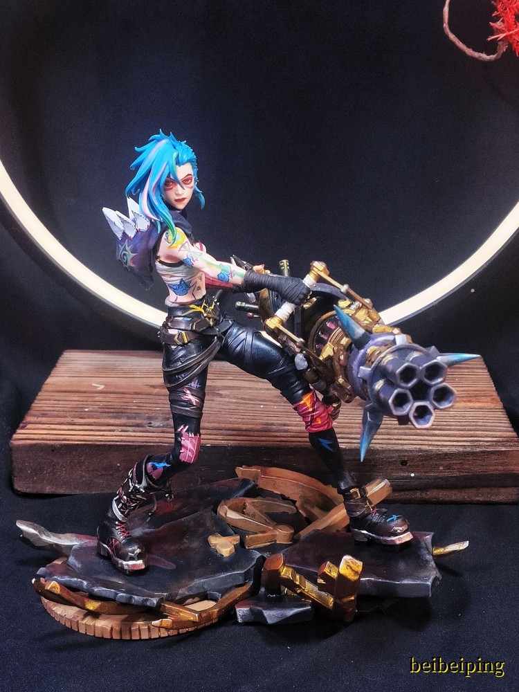 18CM League of Legends LOL Jinx PVC Statue Handmade Figure Model Collectibles