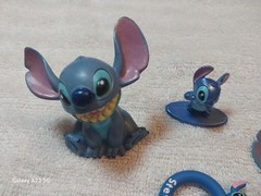Disney Stitch Figure Lot Of 5 Metal, Rubber, Plastic