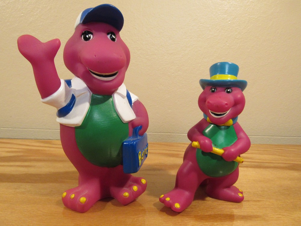 Vintage 1992 Lyons Group Barney Purple Dinosaur Coin Piggy Bank Back to School +