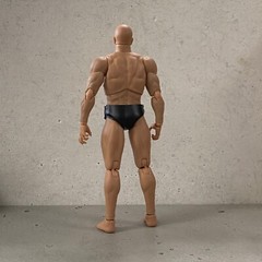 SU-UW-BAT: 1/12 scale Black Batman trunks for 6″ muscular action figure body