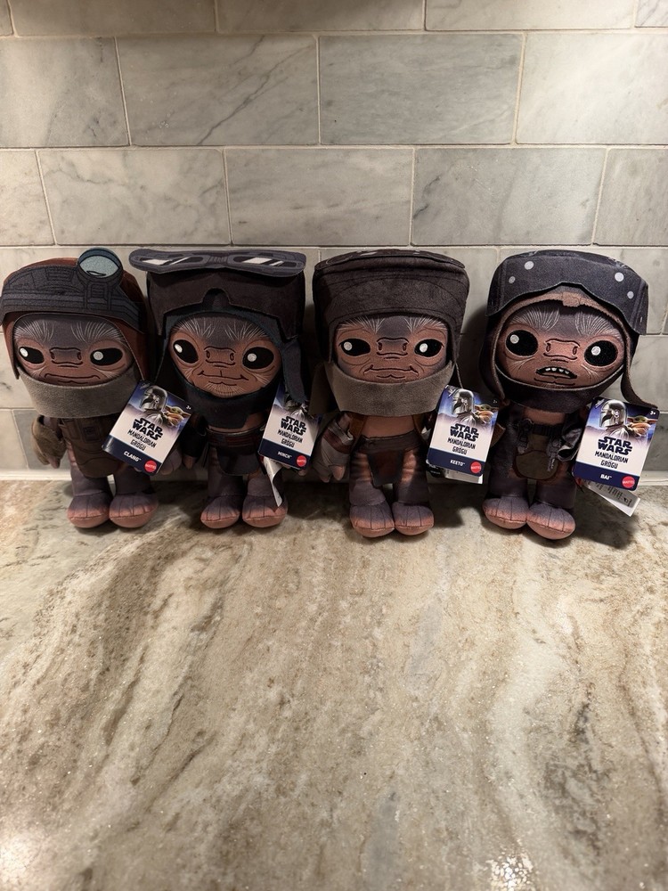 Star Wars Mandalorian Grogu Anzellan Droidsmith 9″ Plush Set NWT Mattel Disney