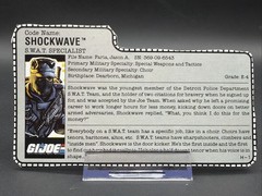 Vintage 1988 GI JOE ARAH Complete SWAT SPECIALIST Code Name SHOCKWAVE File card